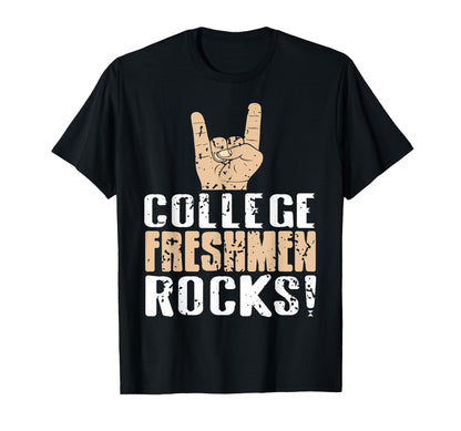 College Freshman Rocker Hand Statement T-Shirt - Fun Novelty Design Unisex - T-Shirt, Sweatshirt, Hoodie