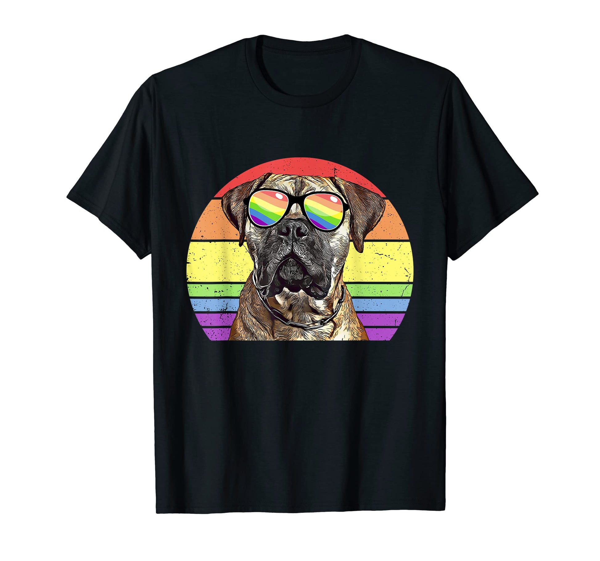 Lgbtq Bullmastiff Dog Rainbow Love Pride T-Shirt - Unique Graphic Unisex - T-Shirt, Sweatshirt, Hoodie