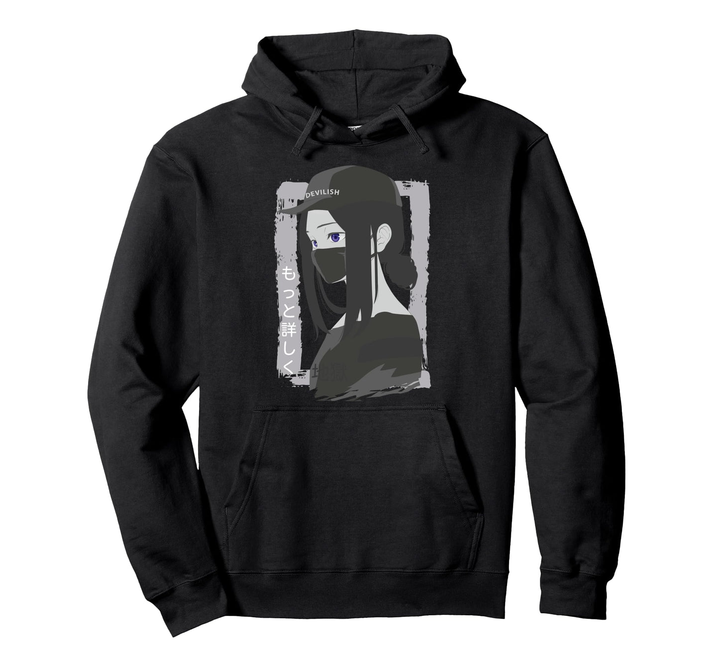 Dark Devilish Anime Japanese Aesthetic Hoodie - Trendy Graphic Unisex - T-Shirt, Sweatshirt, Hoodie