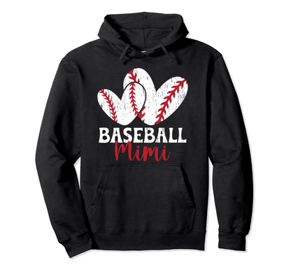 Baseball Mimi Hearts Grandma Mimi Hoodie - Casual Everyday Wear Men Women - T-Shirt, Sweatshirt, Hoodie