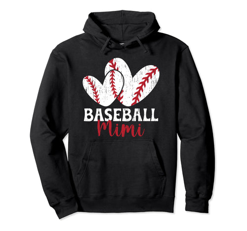 Baseball Mimi Hearts Grandma Mimi Hoodie - Casual Everyday Wear Men Women - T-Shirt, Sweatshirt, Hoodie