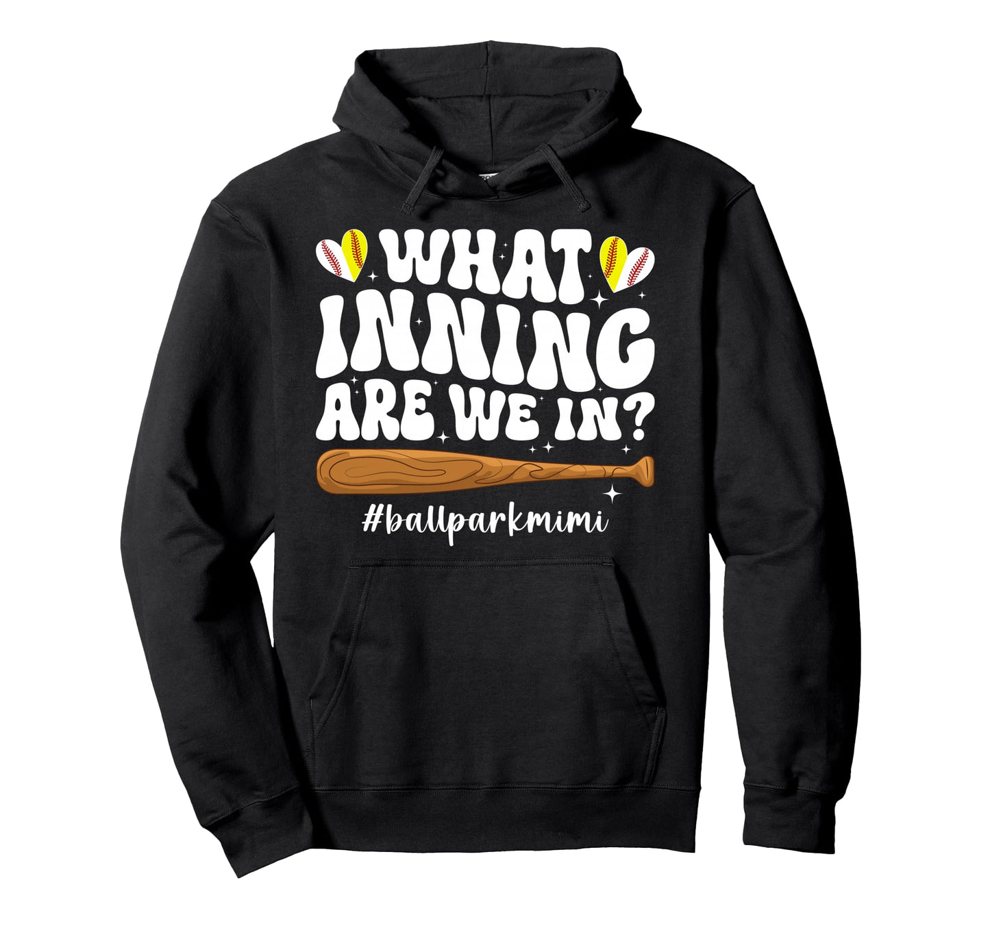 Ballpark Mimi Grandma Groovy Softball Hoodie - Streetwear Style Unisex - T-Shirt, Sweatshirt, Hoodie