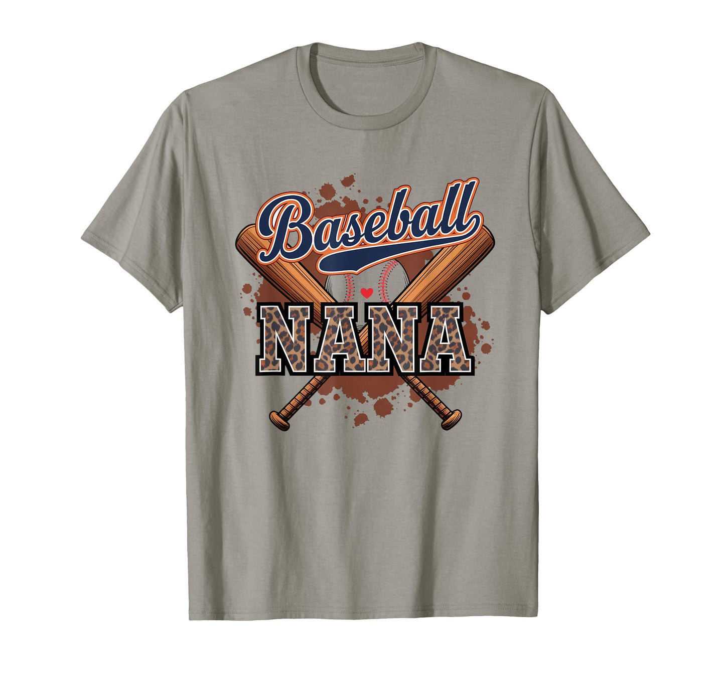 Baseball Nana Heart Leopard Softball T-Shirt - Graphic Print Unisex - T-Shirt, Sweatshirt, Hoodie