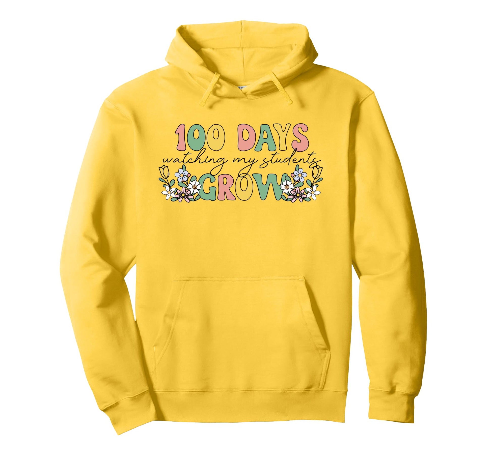100 Days Growing Boho Flowers Teacher Hoodie - Minimalist Print Unisex - T-Shirt, Sweatshirt, Hoodie