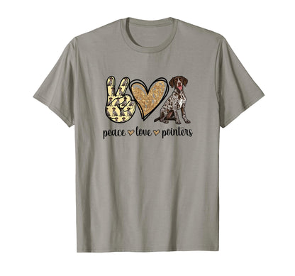 Womens Peace Love German Shorthaired T-Shirt - Trendy Graphic Men Women - T-Shirt, Sweatshirt, Hoodie