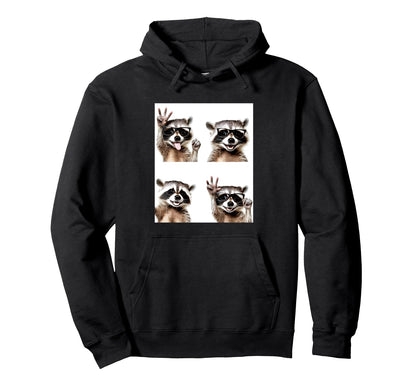 Funny Raccoons Sunglasses Love Peace Hoodie - Fun Novelty Design for Adults - T-Shirt, Sweatshirt, Hoodie