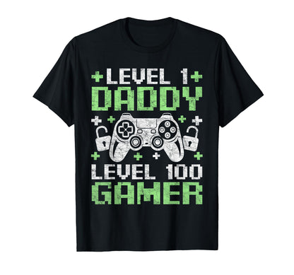 Gamer Dad Fathers Day Level 1 Daddy T-Shirt - Fun Novelty Design Unisex - T-Shirt, Sweatshirt, Hoodie