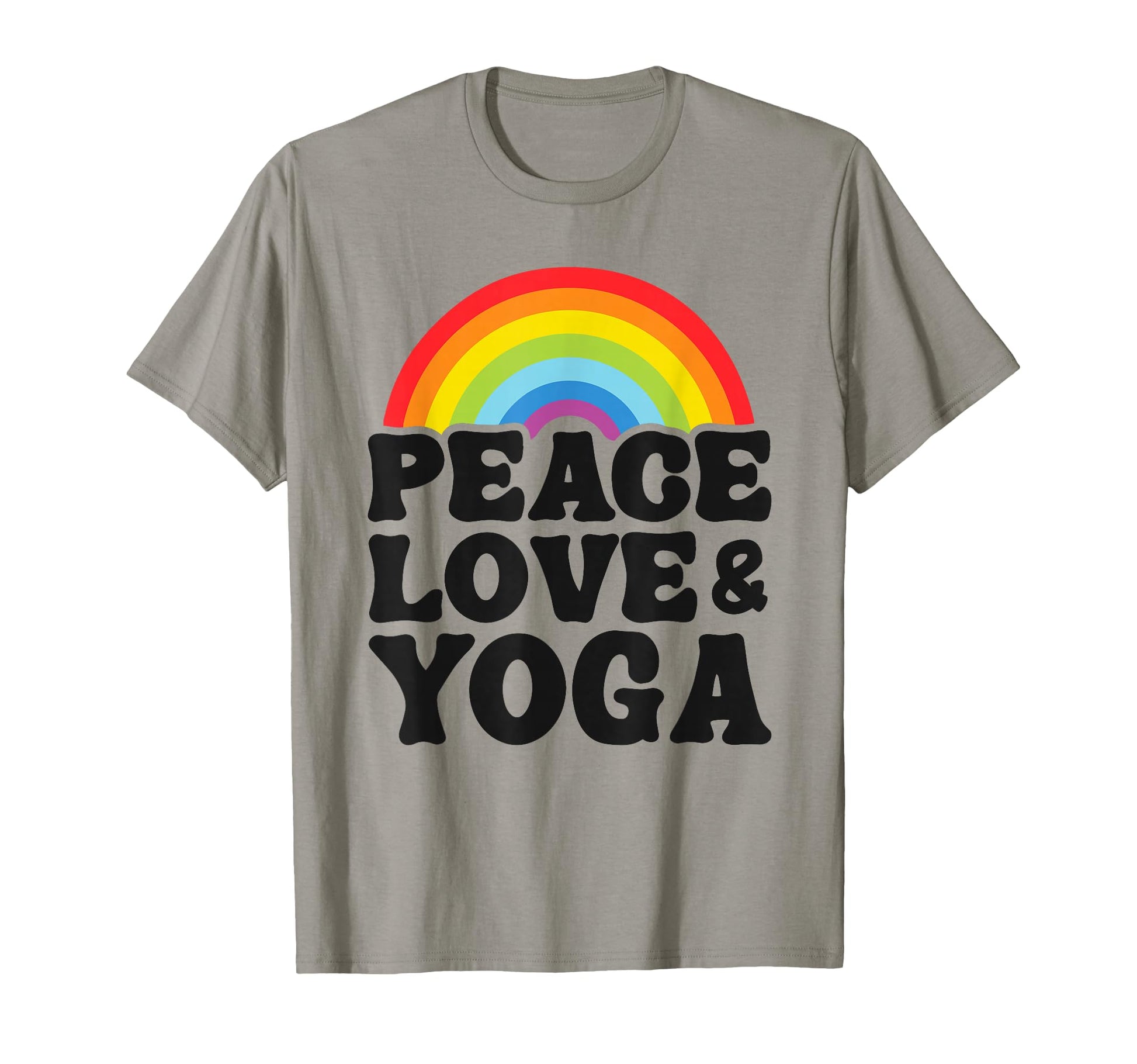 Peace Love Yoga Rainbow Hippie Yoga T-Shirt - Trendy Graphic Men Women - T-Shirt, Sweatshirt, Hoodie
