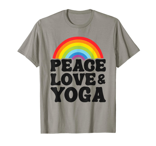 Peace Love Yoga Rainbow Hippie Yoga T-Shirt - Trendy Graphic Men Women - T-Shirt, Sweatshirt, Hoodie
