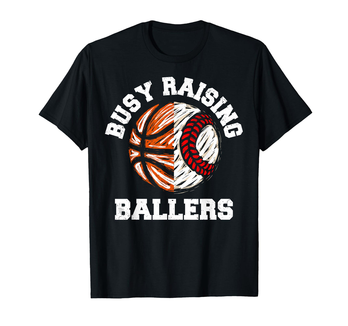 Busy Raising Ballers Funny Baseball T-Shirt - Minimalist Print Unisex - T-Shirt, Sweatshirt, Hoodie