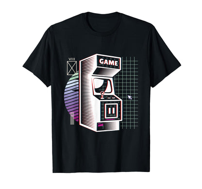 Synthwave Video Arcade Aesthetic Vaporwave T-Shirt - Unique Graphic Unisex - T-Shirt, Sweatshirt, Hoodie