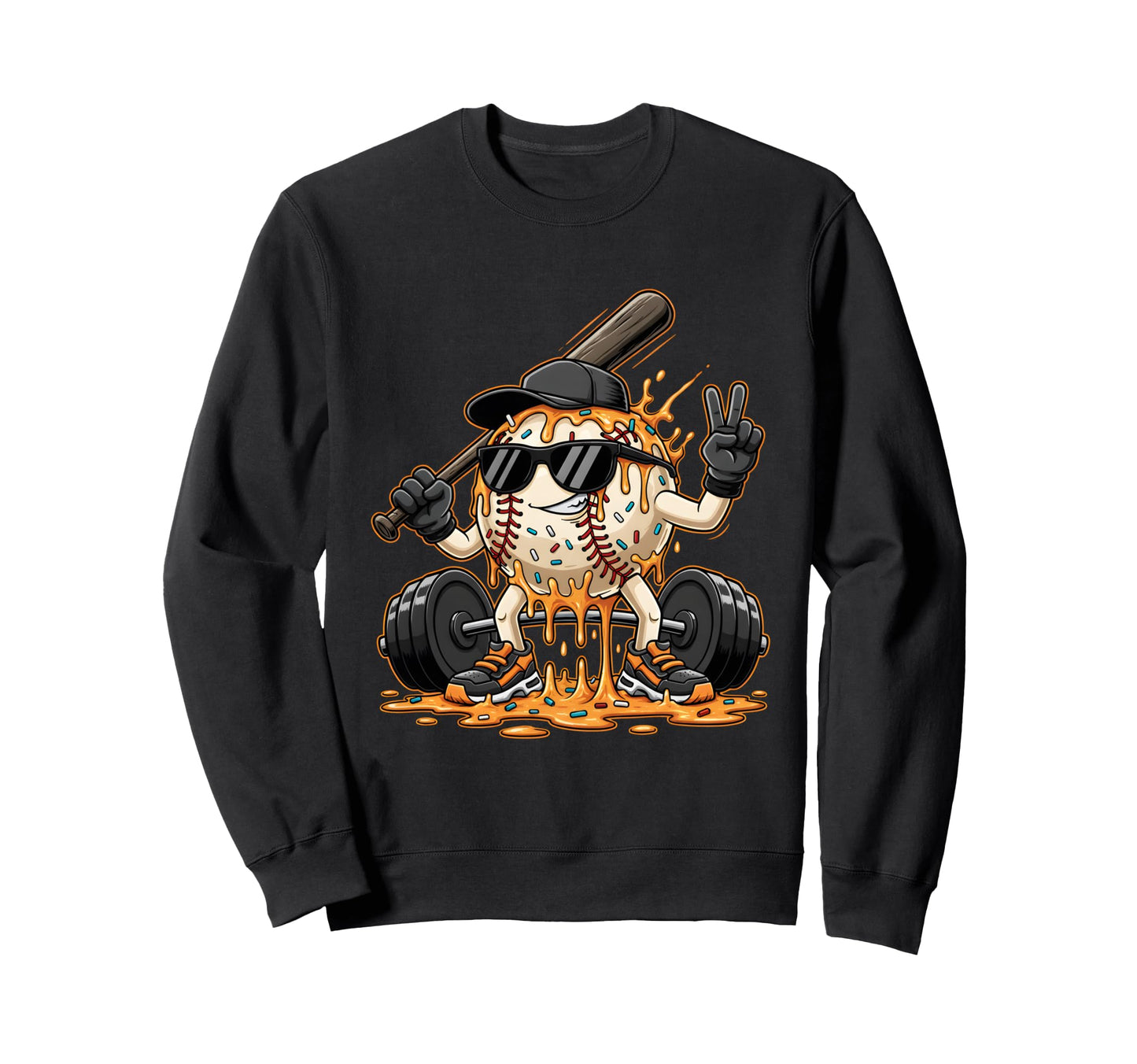 Baseball Drip Ice Cream Drip Sweatshirt - Aesthetic Graphic Men Women - T-Shirt, Sweatshirt, Hoodie