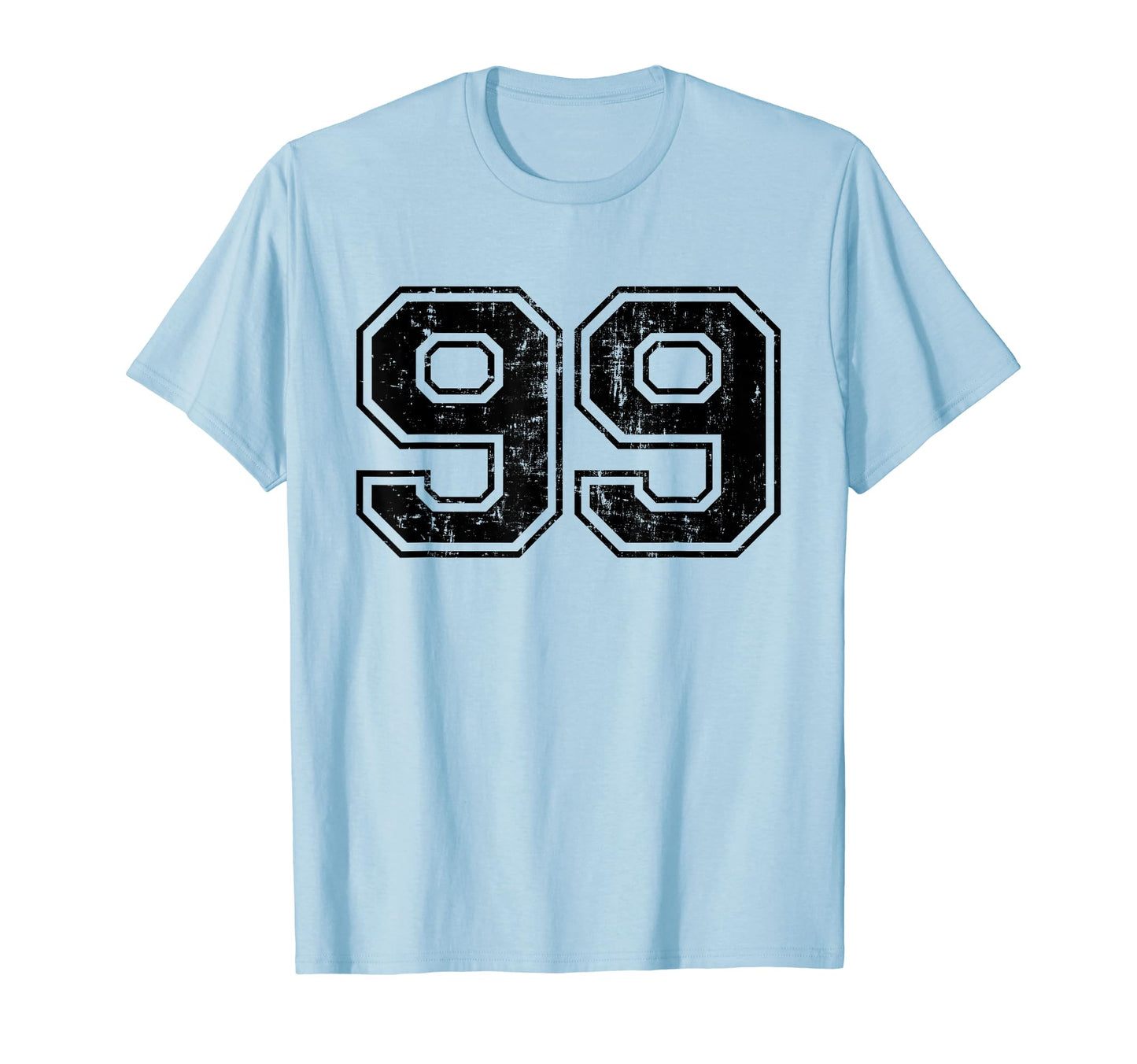 Number 99 Varsity Distressed Sport Team T-Shirt - Unique Graphic Unisex - T-Shirt, Sweatshirt, Hoodie