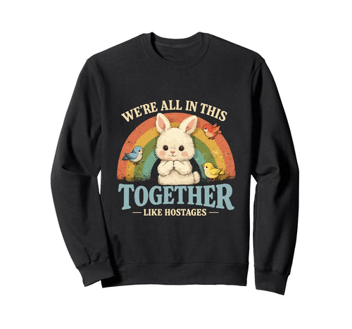Funny Bunny Hostages Together Sweatshirt - Custom Art Print for Adults - T-Shirt, Sweatshirt, Hoodie