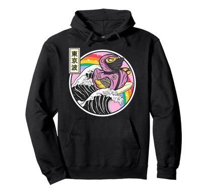 Ninja Rubber Duck Surfing Kanagawa Hoodie - Fun Novelty Design for Adults - T-Shirt, Sweatshirt, Hoodie