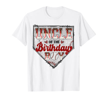 Uncle Birthday Baseball Player Bday Party T-Shirt - Graphic Print Unisex - T-Shirt, Sweatshirt, Hoodie