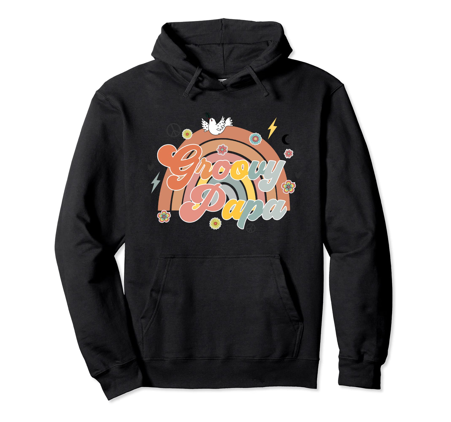 Groovy Papa Matching Family Shower Fathers Hoodie - Novelty Apparel Unisex - T-Shirt, Sweatshirt, Hoodie