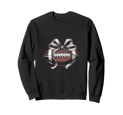 Coquette Bow Funny Football Lover Sweatshirt - Streetwear Style for Adults - T-Shirt, Sweatshirt, Hoodie