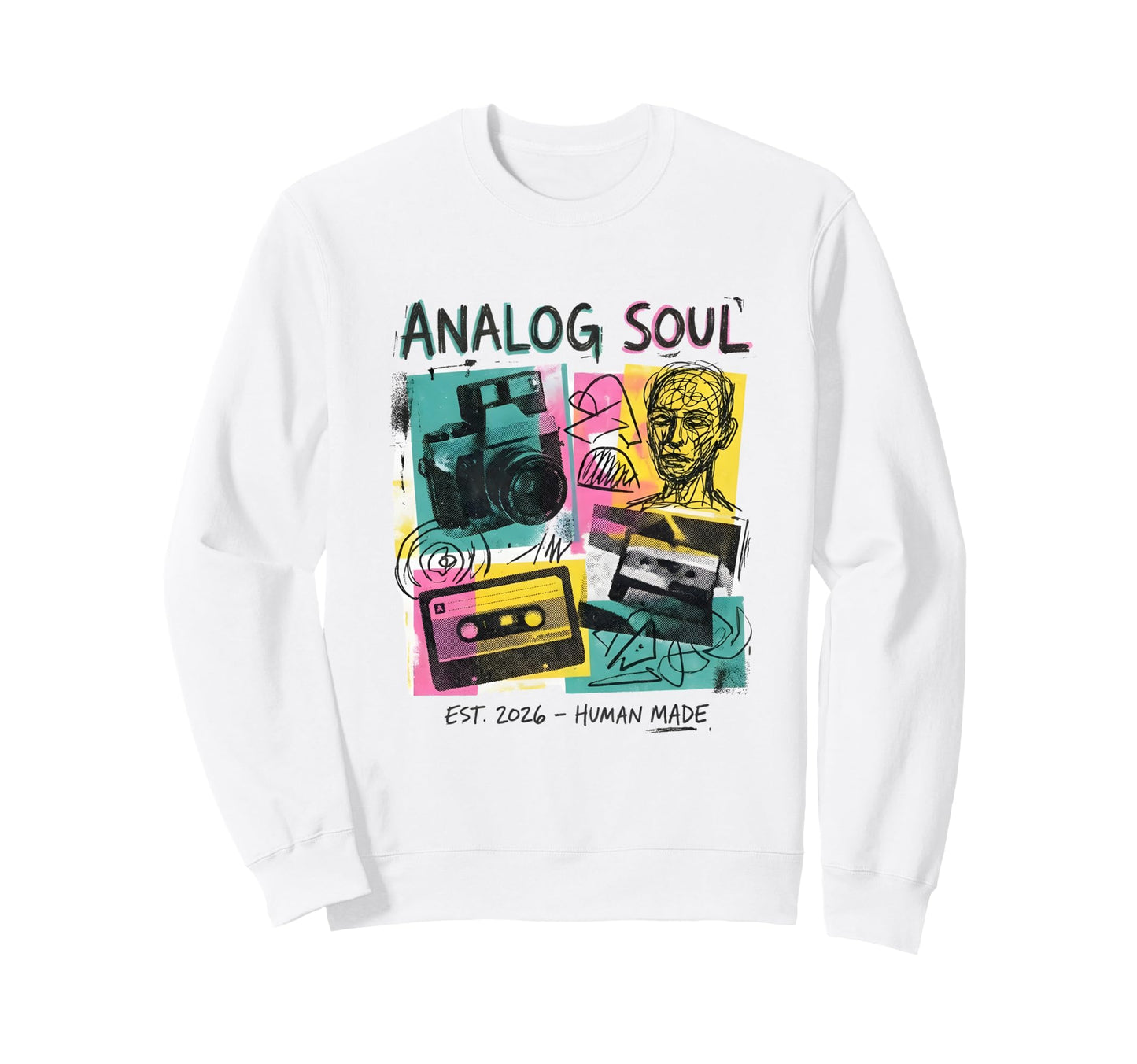 Camera Cassette 80S 90S Music Sweatshirt - Unique Graphic for Adults - T-Shirt, Sweatshirt, Hoodie