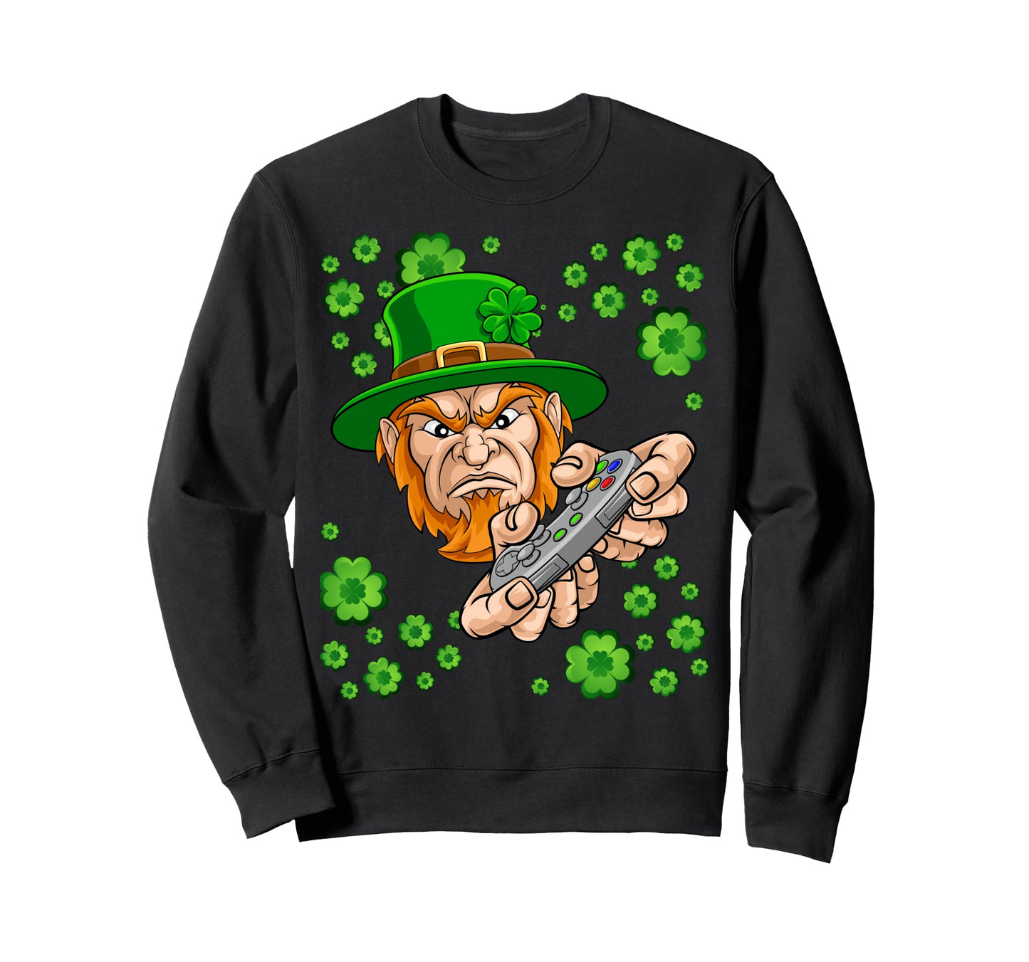 Irish I Was Playing Video Games St Sweatshirt - Novelty Apparel for Adults - T-Shirt, Sweatshirt, Hoodie