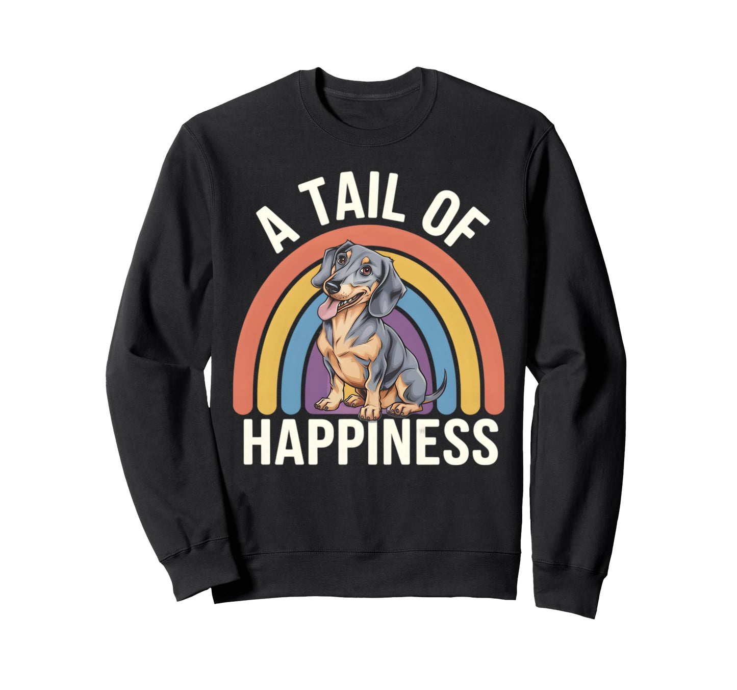 Tail Happiness Dachshund Dog Sweatshirt - Minimalist Print Men Women - T-Shirt, Sweatshirt, Hoodie