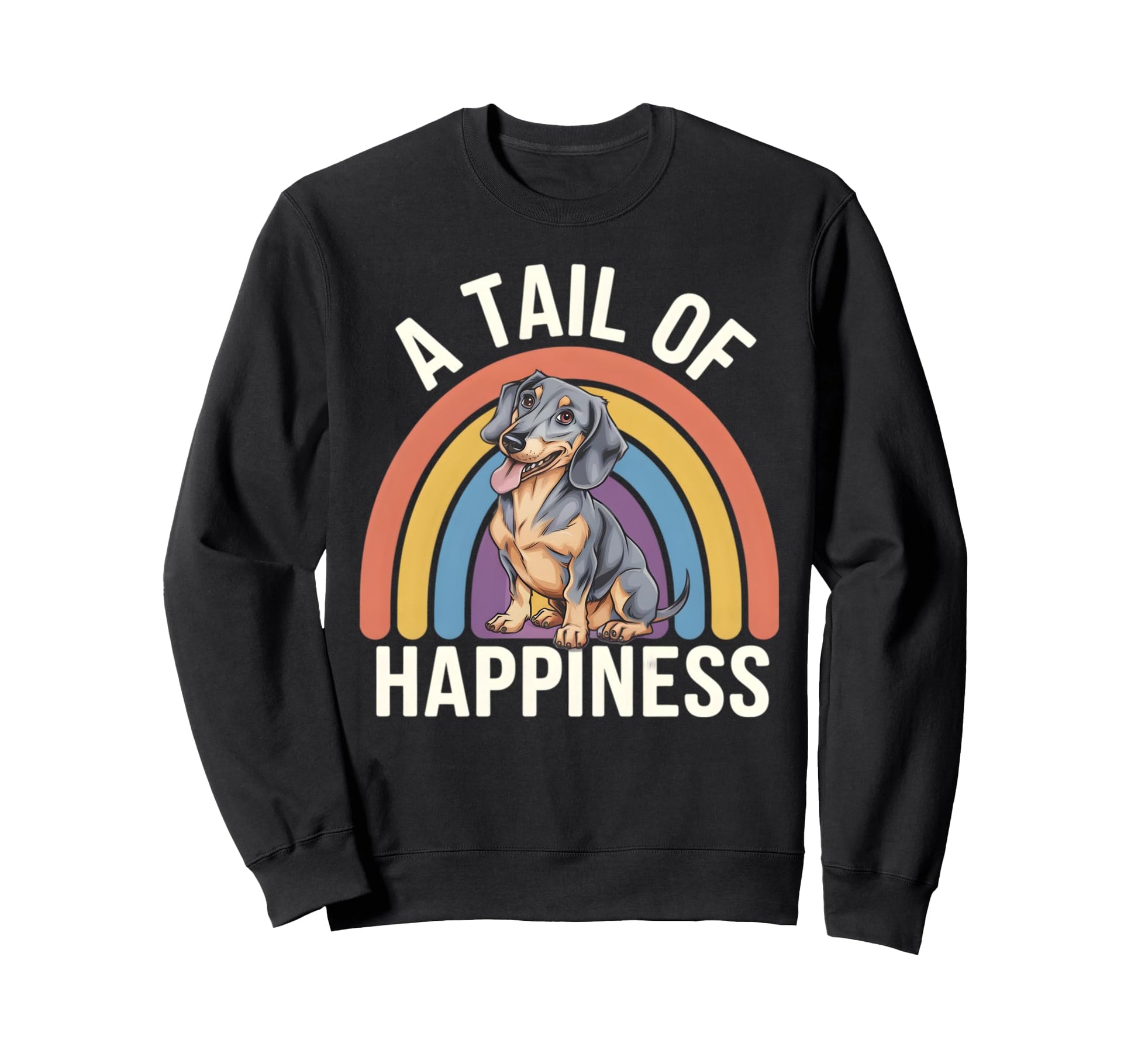 Tail Happiness Dachshund Dog Sweatshirt - Minimalist Print Men Women - T-Shirt, Sweatshirt, Hoodie
