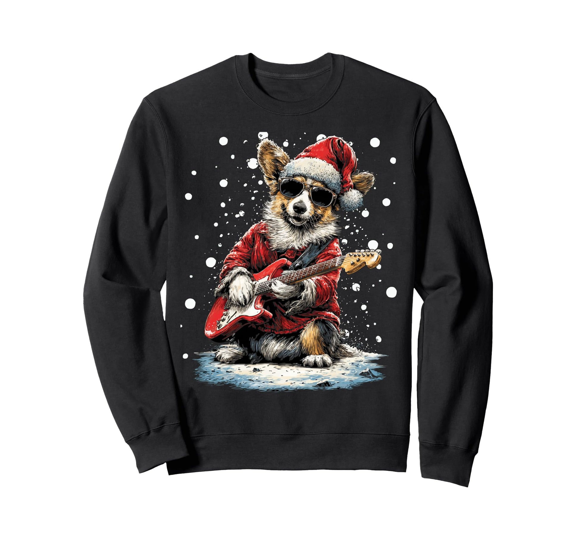 Corgi Playing Guitar Funny Sweatshirt - Novelty Apparel for Adults - T-Shirt, Sweatshirt, Hoodie