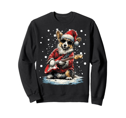 Corgi Playing Guitar Funny Sweatshirt - Novelty Apparel for Adults - T-Shirt, Sweatshirt, Hoodie