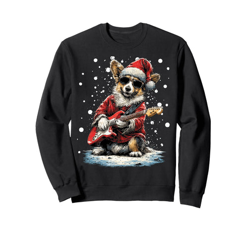 Corgi Playing Guitar Funny Sweatshirt - Novelty Apparel for Adults - T-Shirt, Sweatshirt, Hoodie