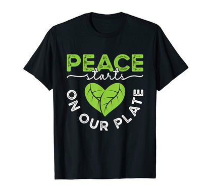 Peace Starts Our Plate Loves Cooking T-Shirt - Aesthetic Graphic Unisex - T-Shirt, Sweatshirt, Hoodie