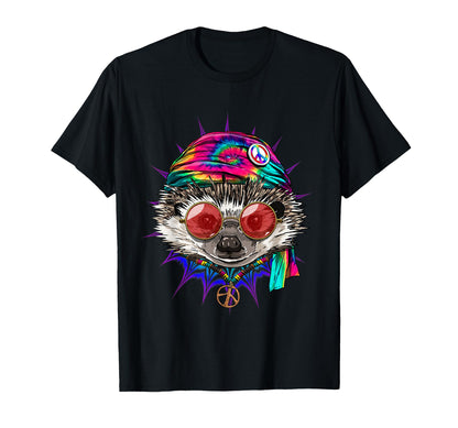 Tie Dye Hippie Hedgehog Hippiness Peace T-Shirt - Unique Graphic Unisex - T-Shirt, Sweatshirt, Hoodie