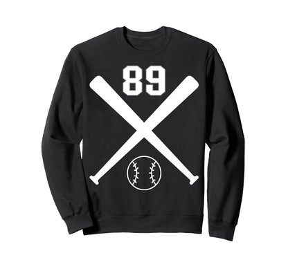 Baseball Softball Number 89 Sweatshirt - Casual Everyday Wear Men Women - T-Shirt, Sweatshirt, Hoodie
