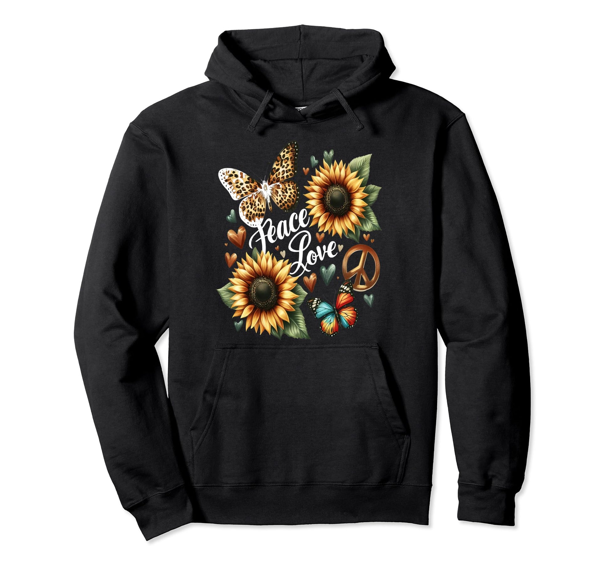 Peace Love Sunshine Hoodie - Unique Graphic for Adults - T-Shirt, Sweatshirt, Hoodie