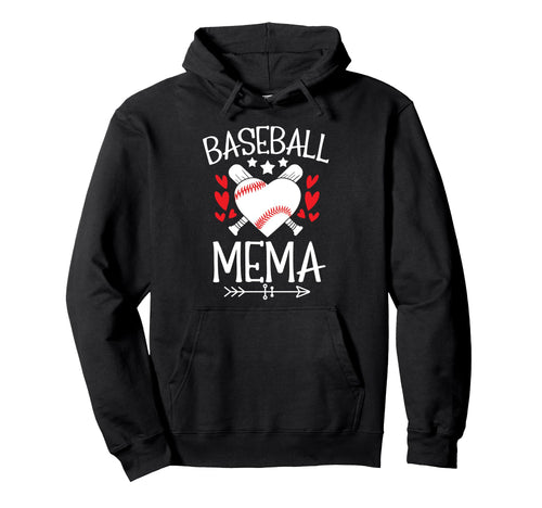 Baseball Mema Grandma Mema Baseball Hoodie - Fun Novelty Design for Adults - T-Shirt, Sweatshirt, Hoodie