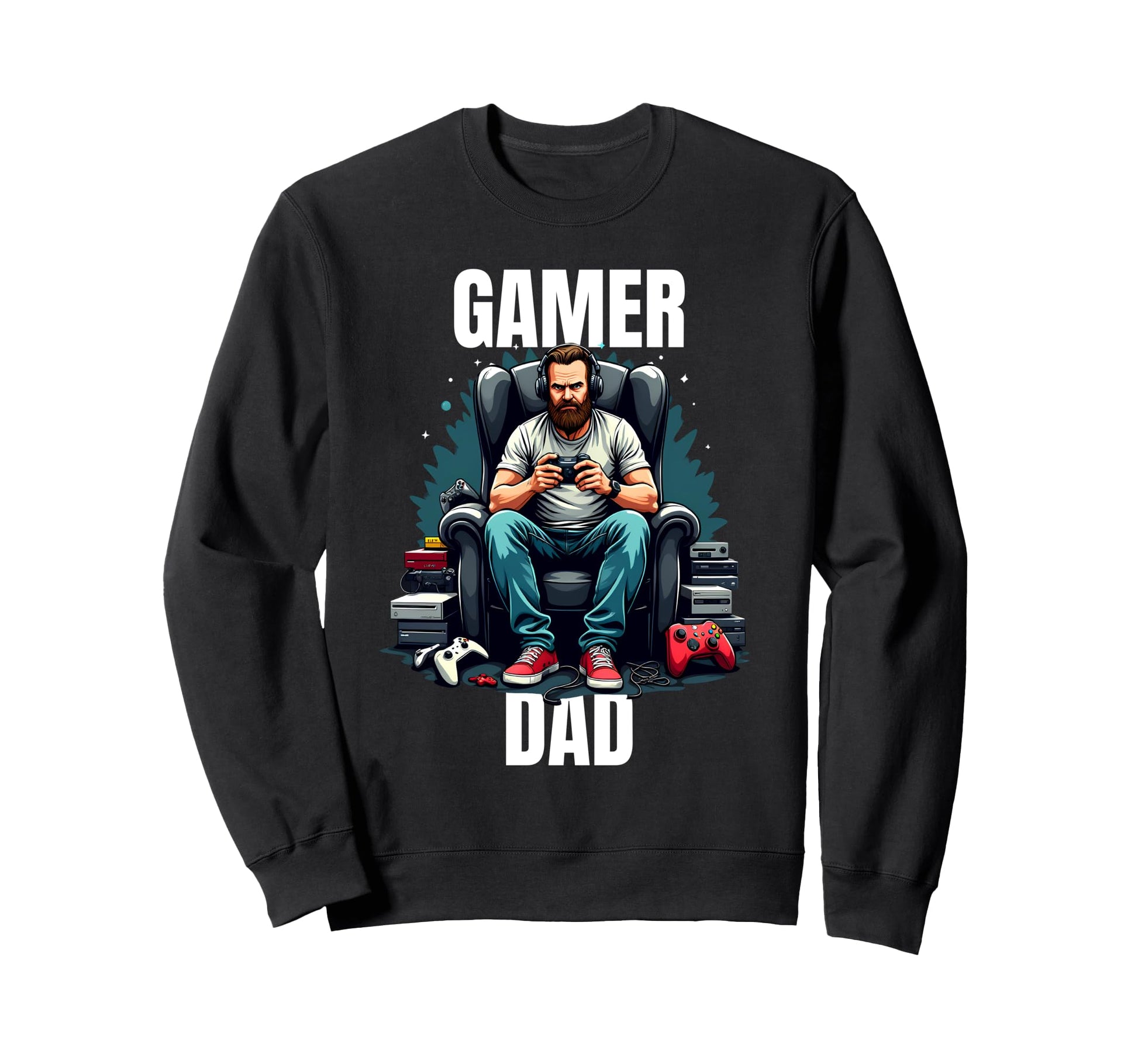 Fathers Day Gift Gamer Dad Sweatshirt - Casual Everyday Wear for Adults - T-Shirt, Sweatshirt, Hoodie