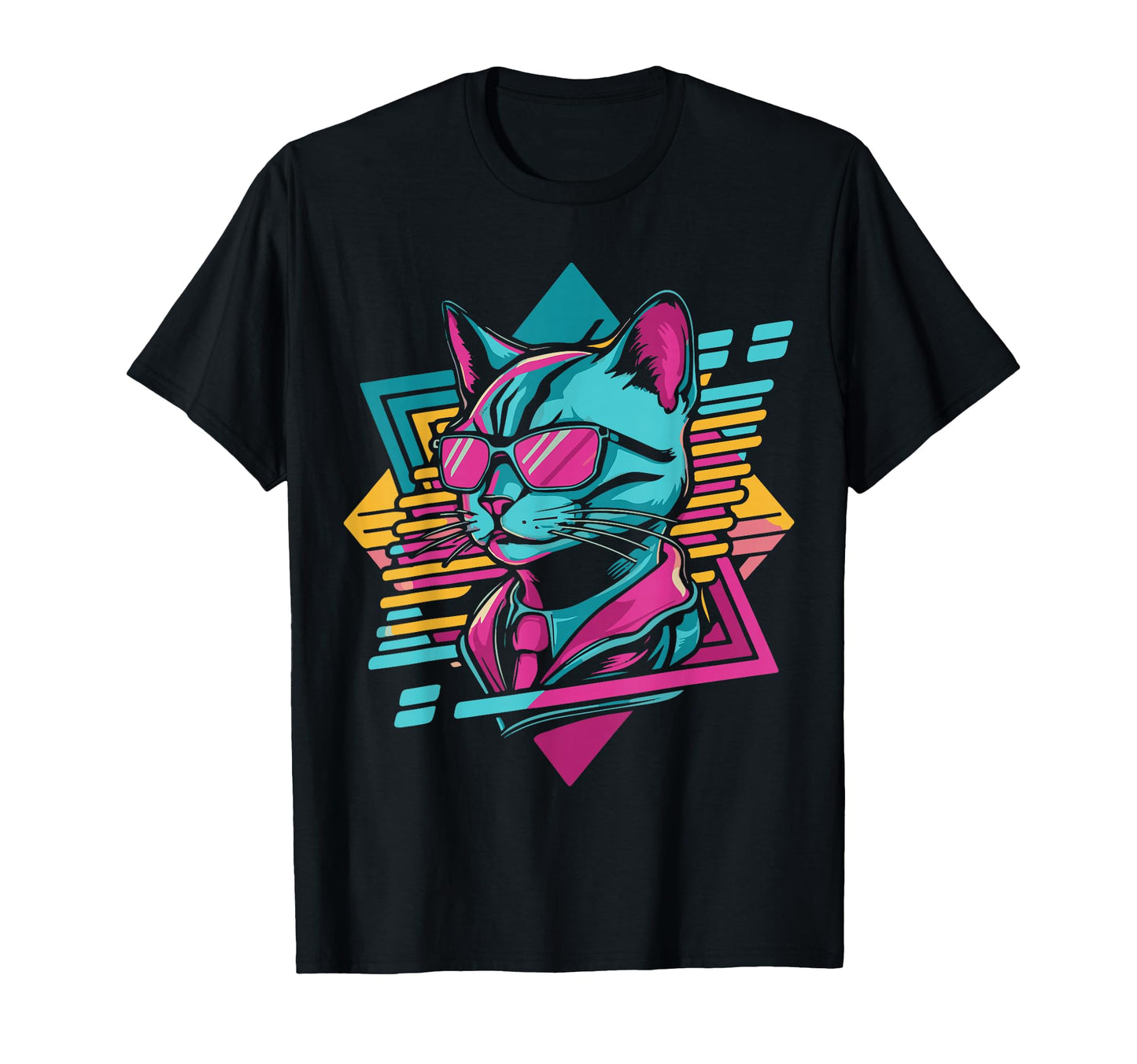 Vaporwave Cat Aesthetic Synthwave T-Shirt - Aesthetic Graphic for Adults - T-Shirt, Sweatshirt, Hoodie