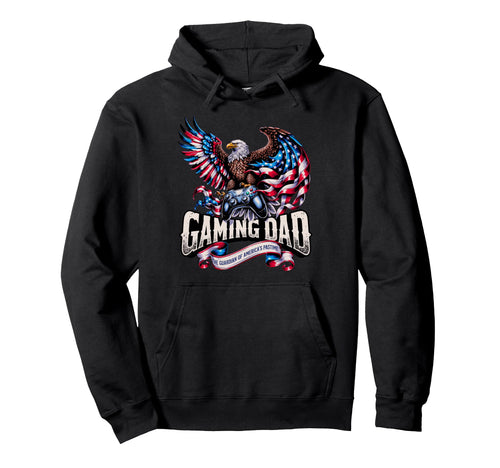 Gaming Dad American Flag Gaming Hoodie - Casual Everyday Wear Men Women - T-Shirt, Sweatshirt, Hoodie
