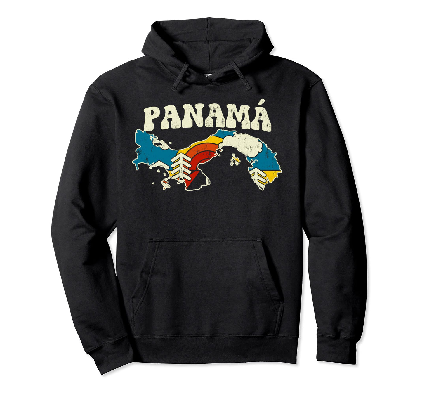 Panam Panamanian Country Rainbow 70S Map Hoodie - Streetwear Style Unisex - T-Shirt, Sweatshirt, Hoodie