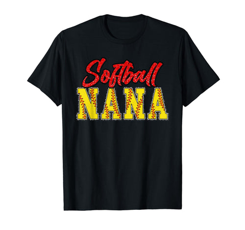 Baseball Nana Groovy Loud Proud Sport T-Shirt - Novelty Apparel Unisex - T-Shirt, Sweatshirt, Hoodie