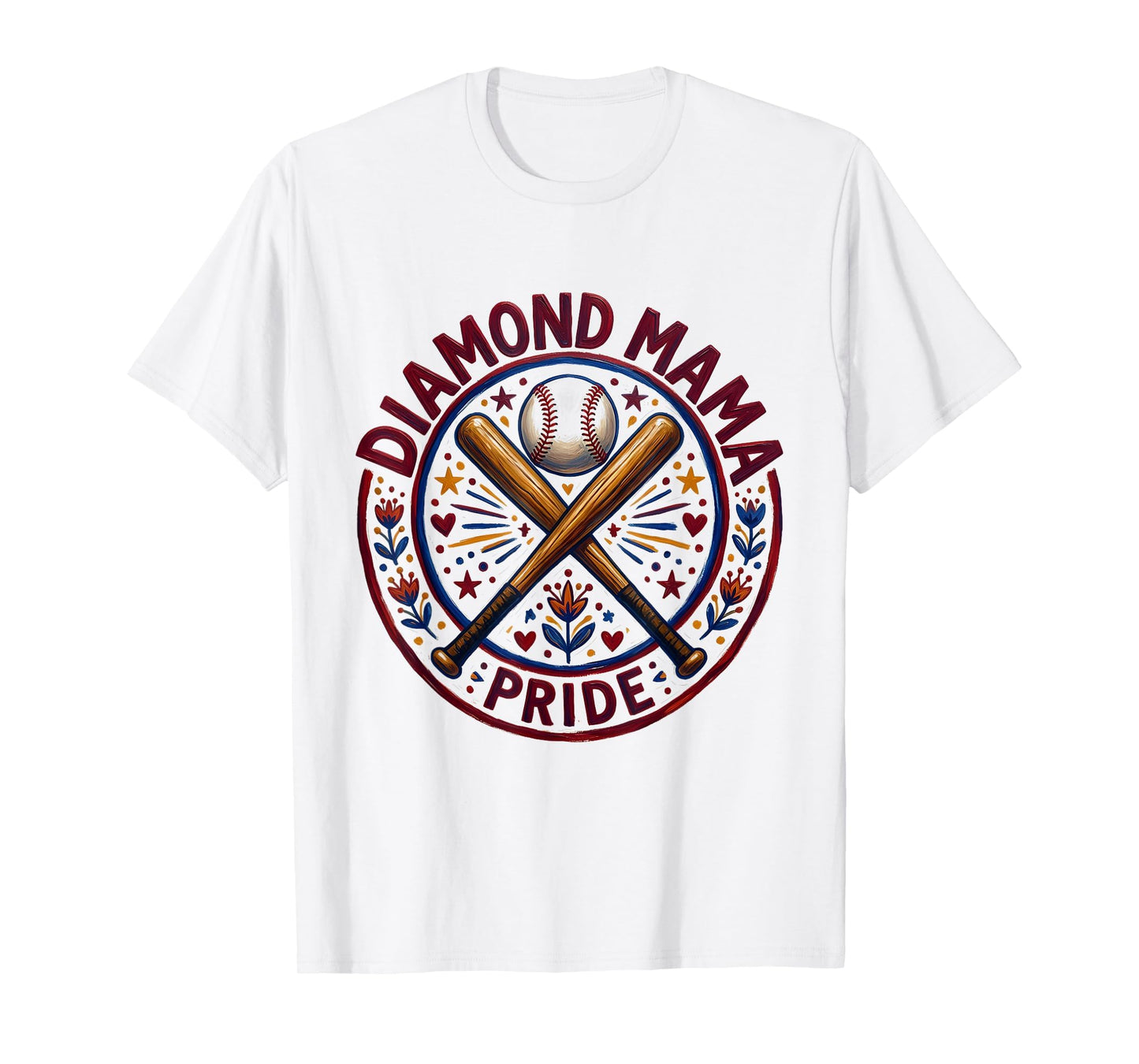 Diamond Mama Pride Baseball Mom T-Shirt - Minimalist Print Men Women - T-Shirt, Sweatshirt, Hoodie