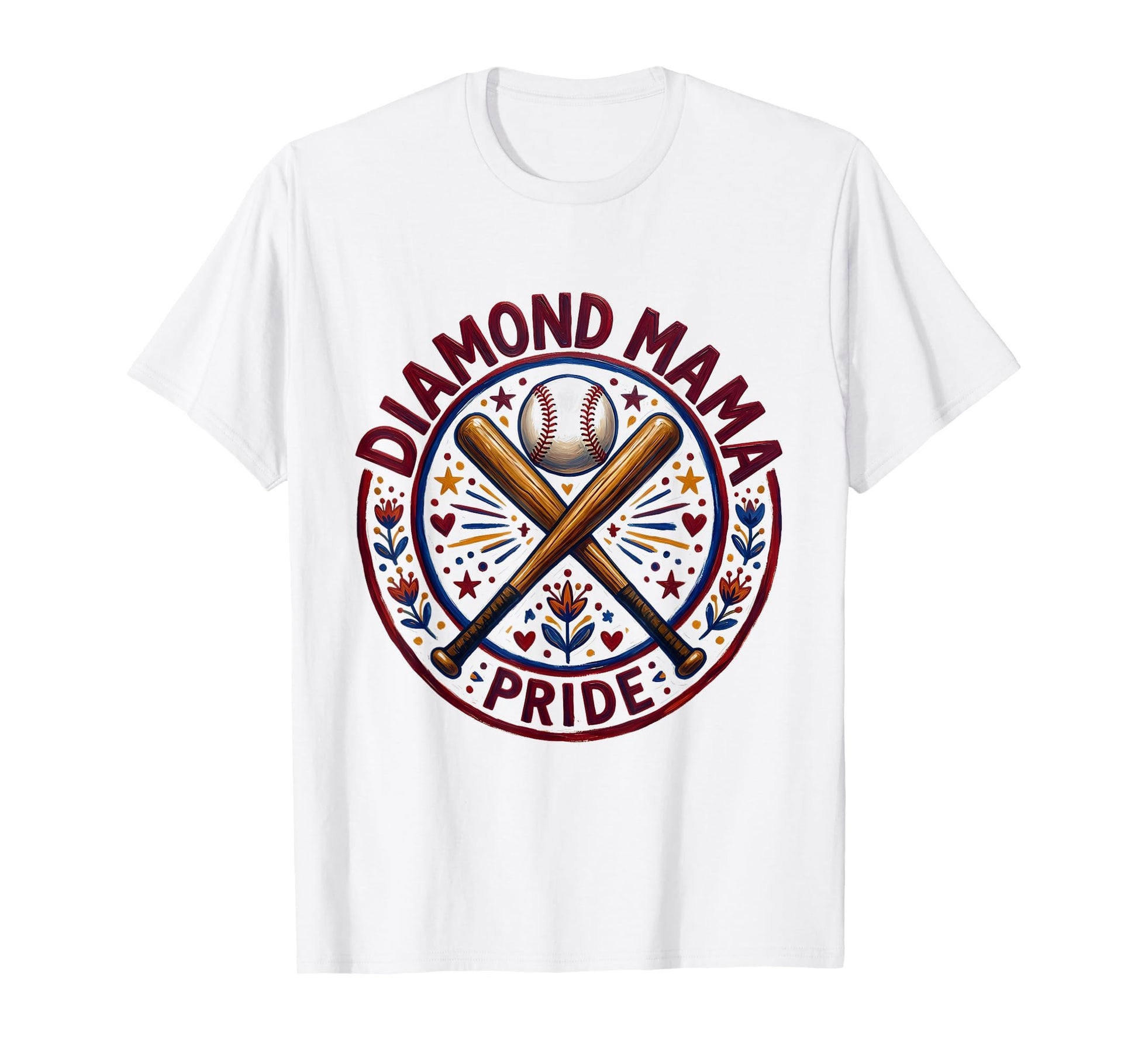 Diamond Mama Pride Baseball Mom T-Shirt - Minimalist Print Men Women - T-Shirt, Sweatshirt, Hoodie