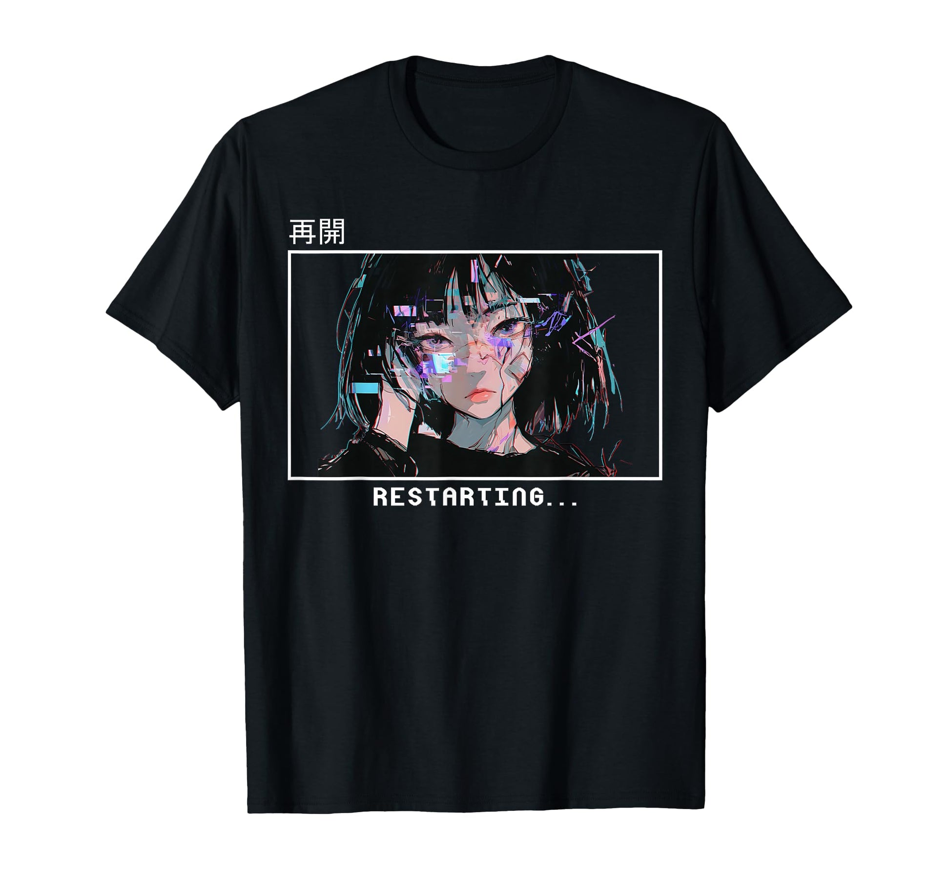 Restarting Sad Japanese Vaporwave T-Shirt - Trendy Graphic for Adults - T-Shirt, Sweatshirt, Hoodie