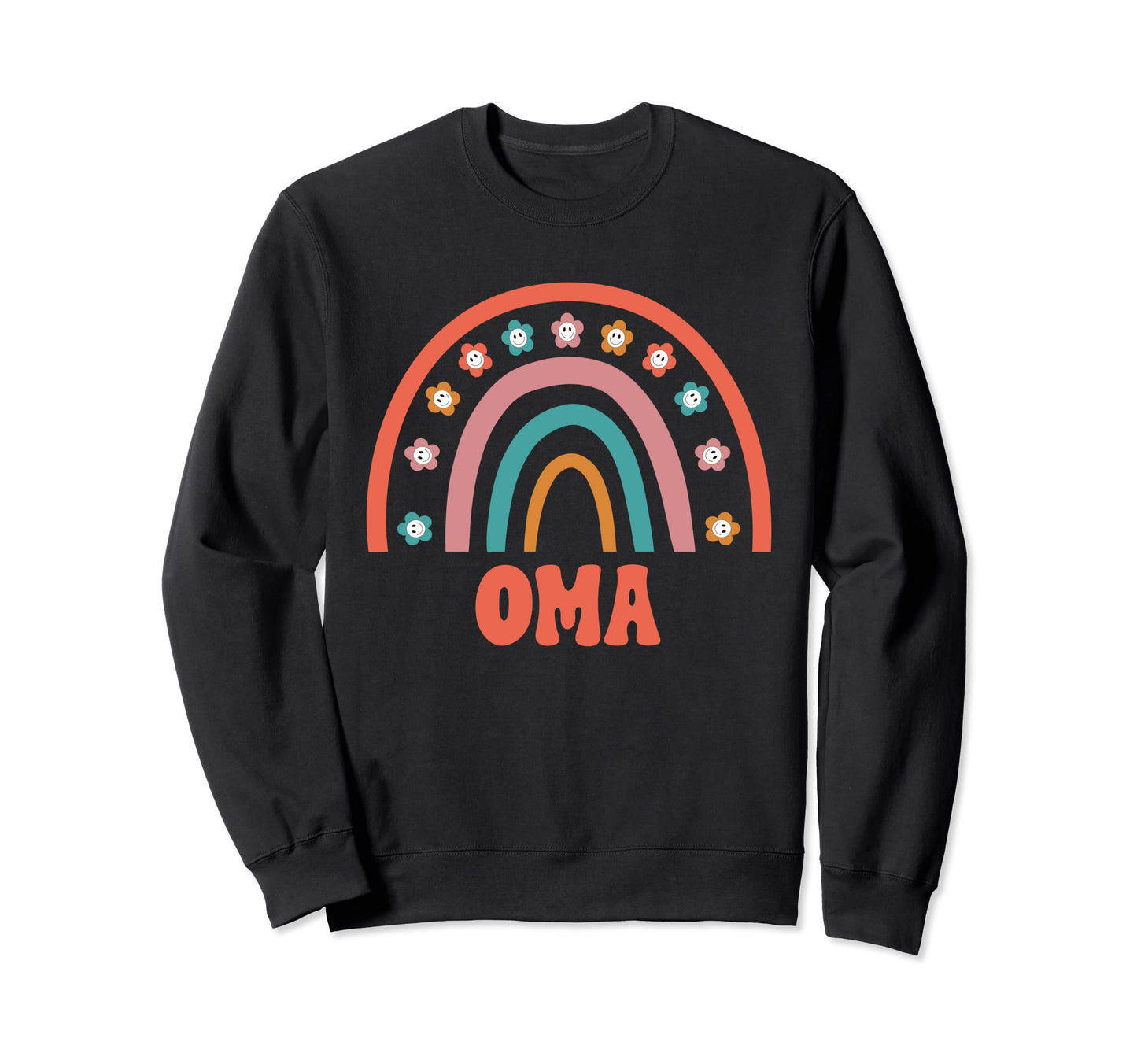 Oma Groovy Grandma Rainbow Boho Sweatshirt - Minimalist Print Men Women - T-Shirt, Sweatshirt, Hoodie