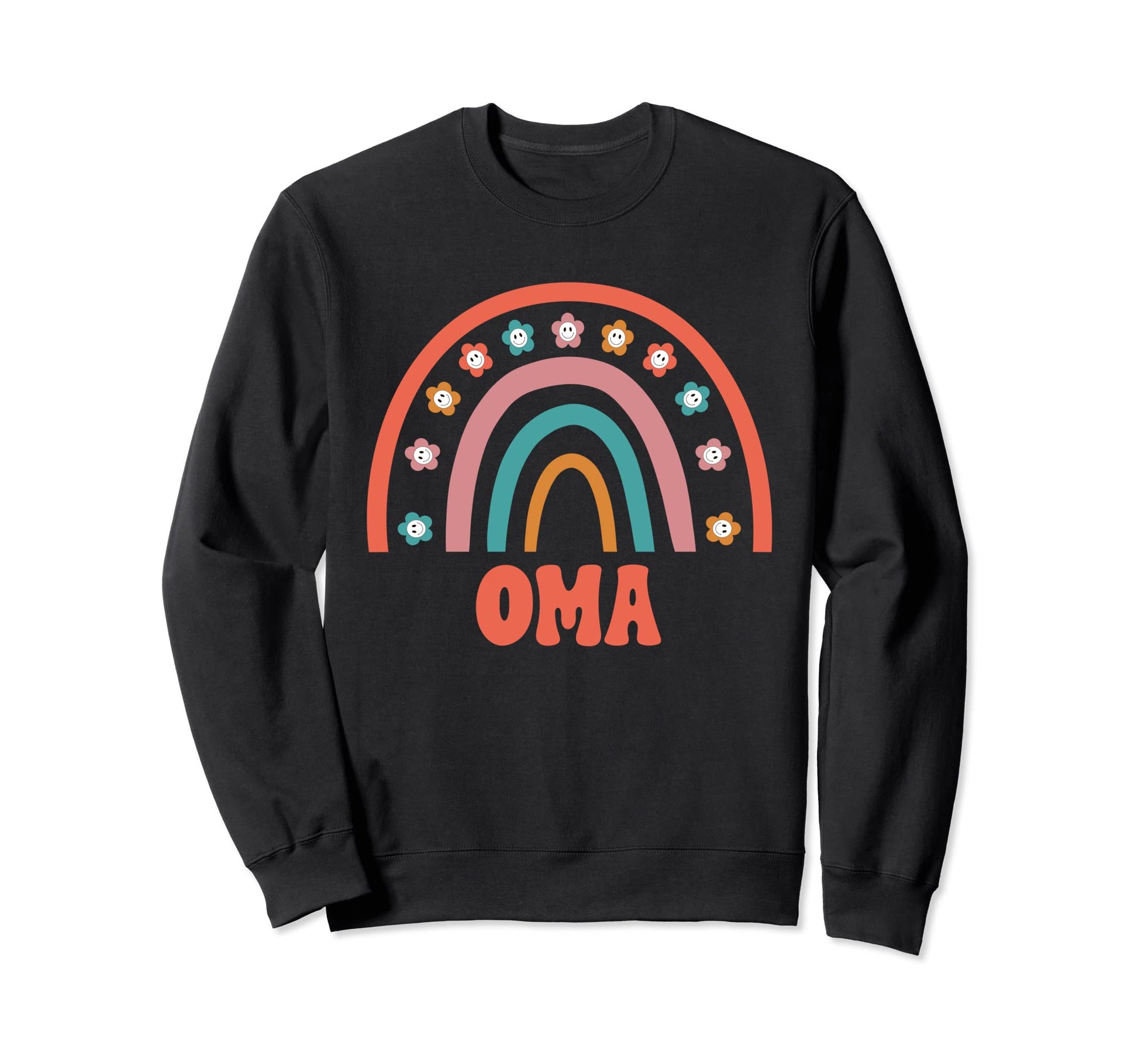 Oma Groovy Grandma Rainbow Boho Sweatshirt - Minimalist Print Men Women - T-Shirt, Sweatshirt, Hoodie