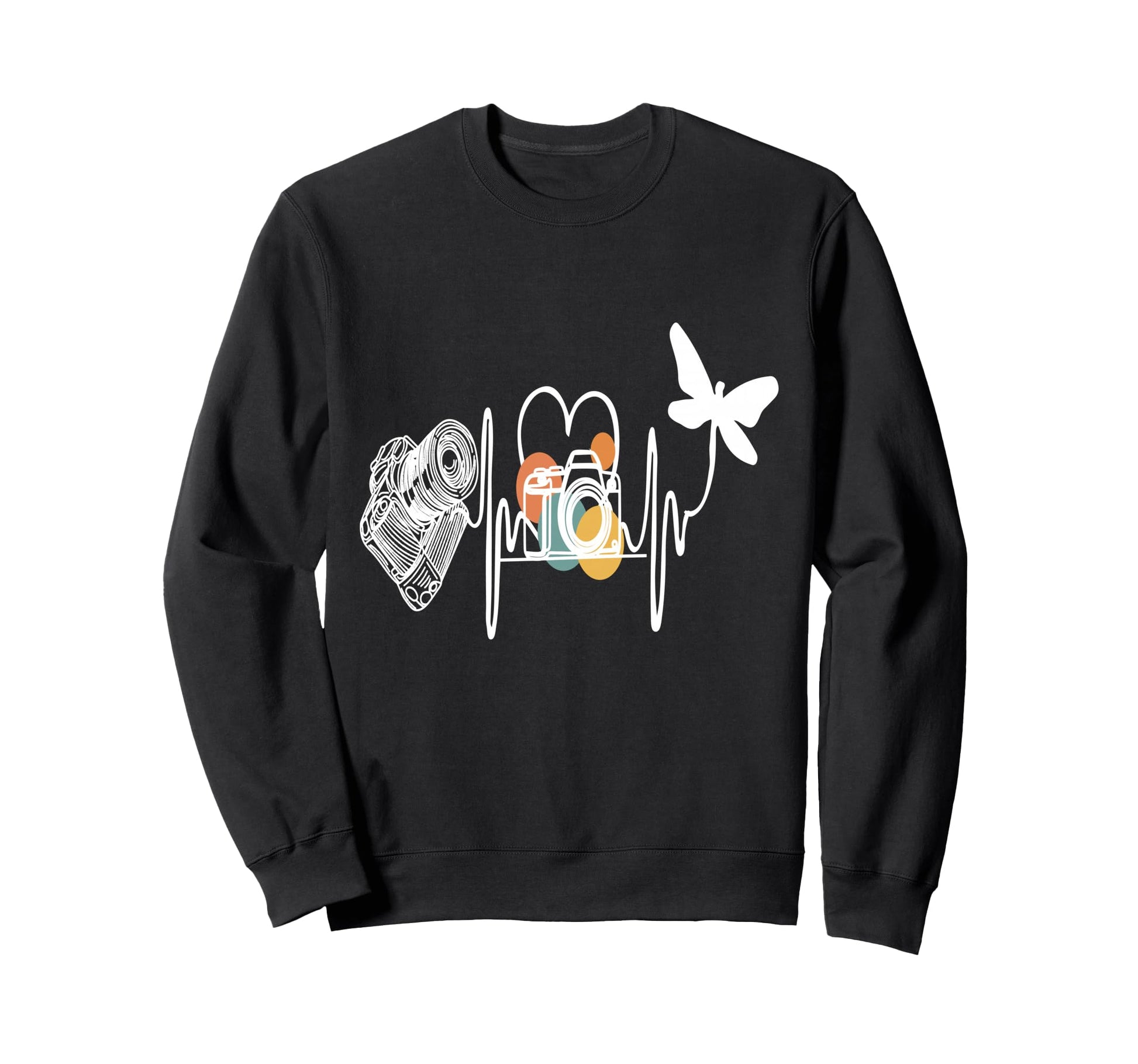 Womens Funny Camera Heartbeat Sweatshirt - Streetwear Style for Adults - T-Shirt, Sweatshirt, Hoodie