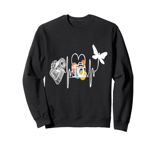 Womens Funny Camera Heartbeat Sweatshirt - Streetwear Style for Adults - T-Shirt, Sweatshirt, Hoodie