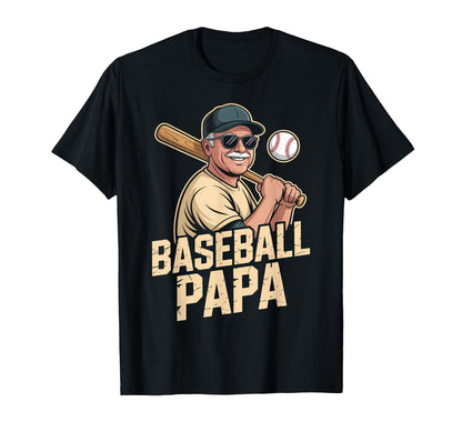 Funny Dad Shirts Baseball Papa T-Shirt - Custom Art Print Men Women - T-Shirt, Sweatshirt, Hoodie