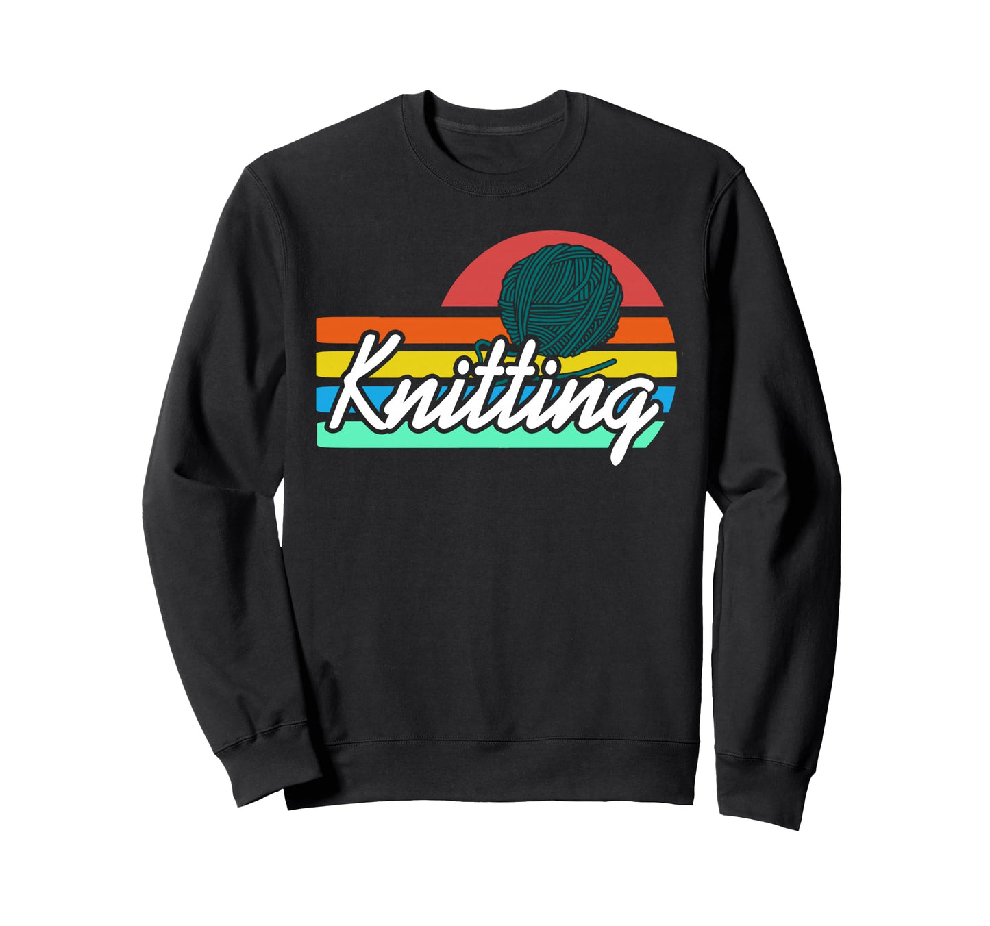 Knitting Yarn Ball Rainbow Sweatshirt - Casual Everyday Wear Men Women - T-Shirt, Sweatshirt, Hoodie