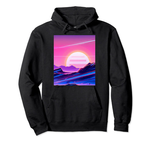 Vaporwave Sun Synthwave Sunset Aesthetic Hoodie - Aesthetic Graphic Unisex - T-Shirt, Sweatshirt, Hoodie