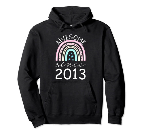 Awesome Since 2013 9Th Birthday Rainbow Hoodie - Aesthetic Graphic Unisex - T-Shirt, Sweatshirt, Hoodie